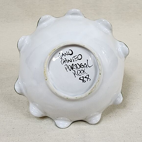 Vintage RCCL Portuguese ART Ceramic Hand Painted Basket Floral - 1988 - Picture 5 of 11